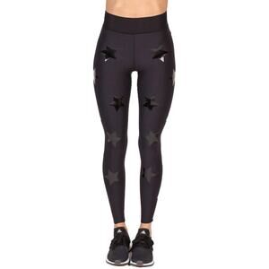 Ultracor Ultra Lux Ko Leggings Star Pattern Pull-On High Rise Black Medium